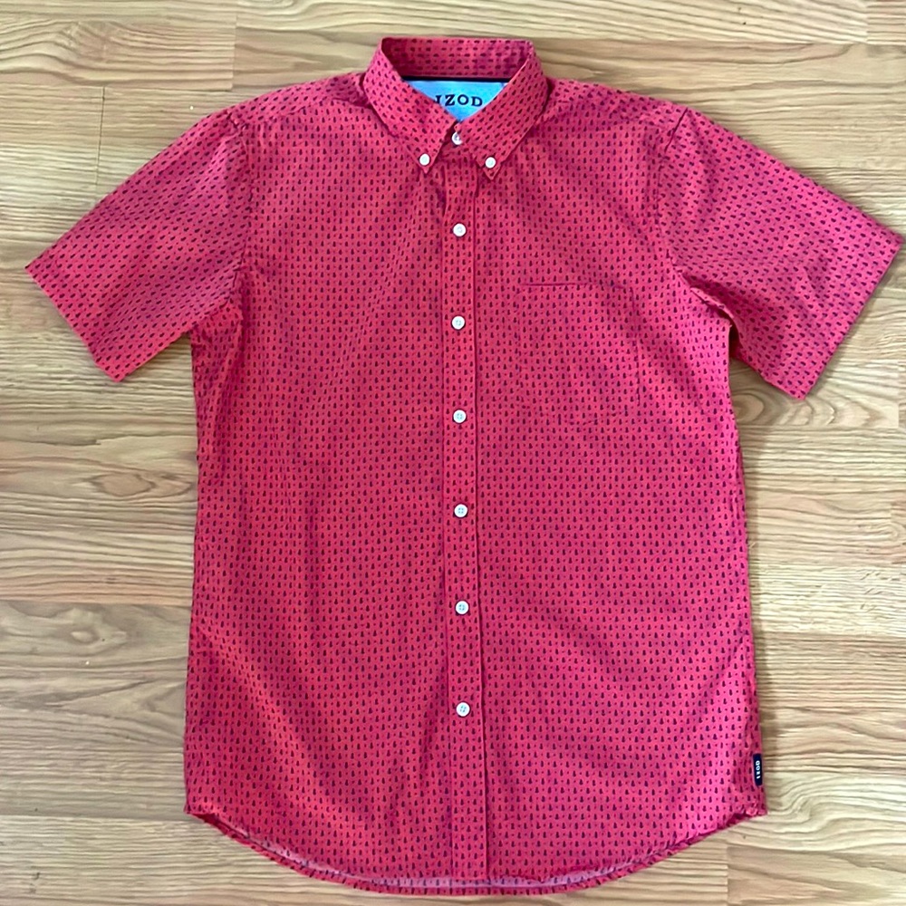 Mens NWOT IZOD Short Sleeve button up